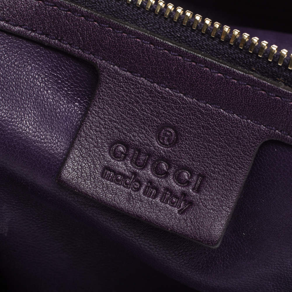 Gucci Purple Python And Suede Large New Jackie Hobo