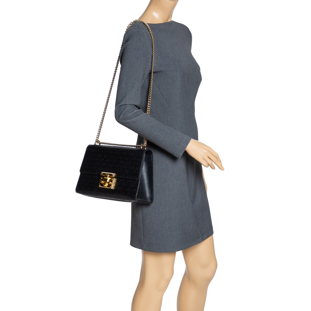 Gucci Black Guccissima Bee Embossed Leather Medium Padlock Shoulder Bag
Gucci Black Guccissima Bee Embossed Leather Medium Padlock Shoulder Bag