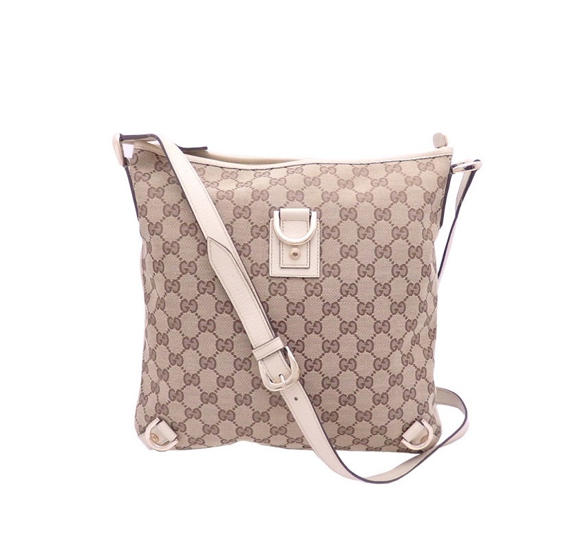 Image of Gucci Beige/Brown GG Canvas Abbey D-Ring Shoulder Bag