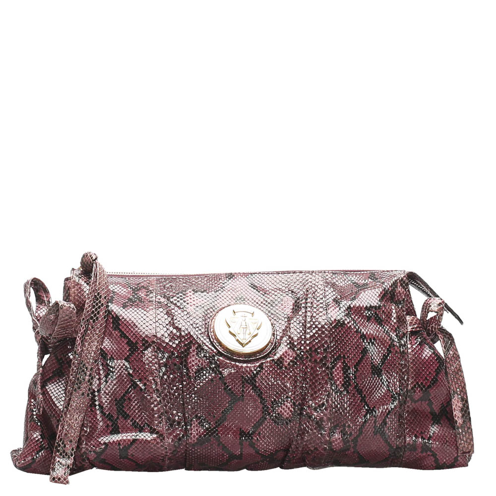 Image of Gucci Hysteria Python Leather Clutch Bag