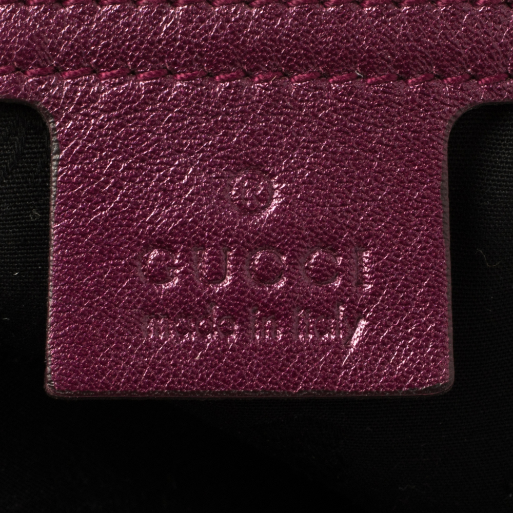 Gucci Metallic Purple Leather Galaxy Slouchy Hobo