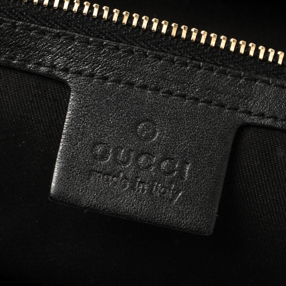 Gucci Black Leather Sabrina Medium Boston Bag
