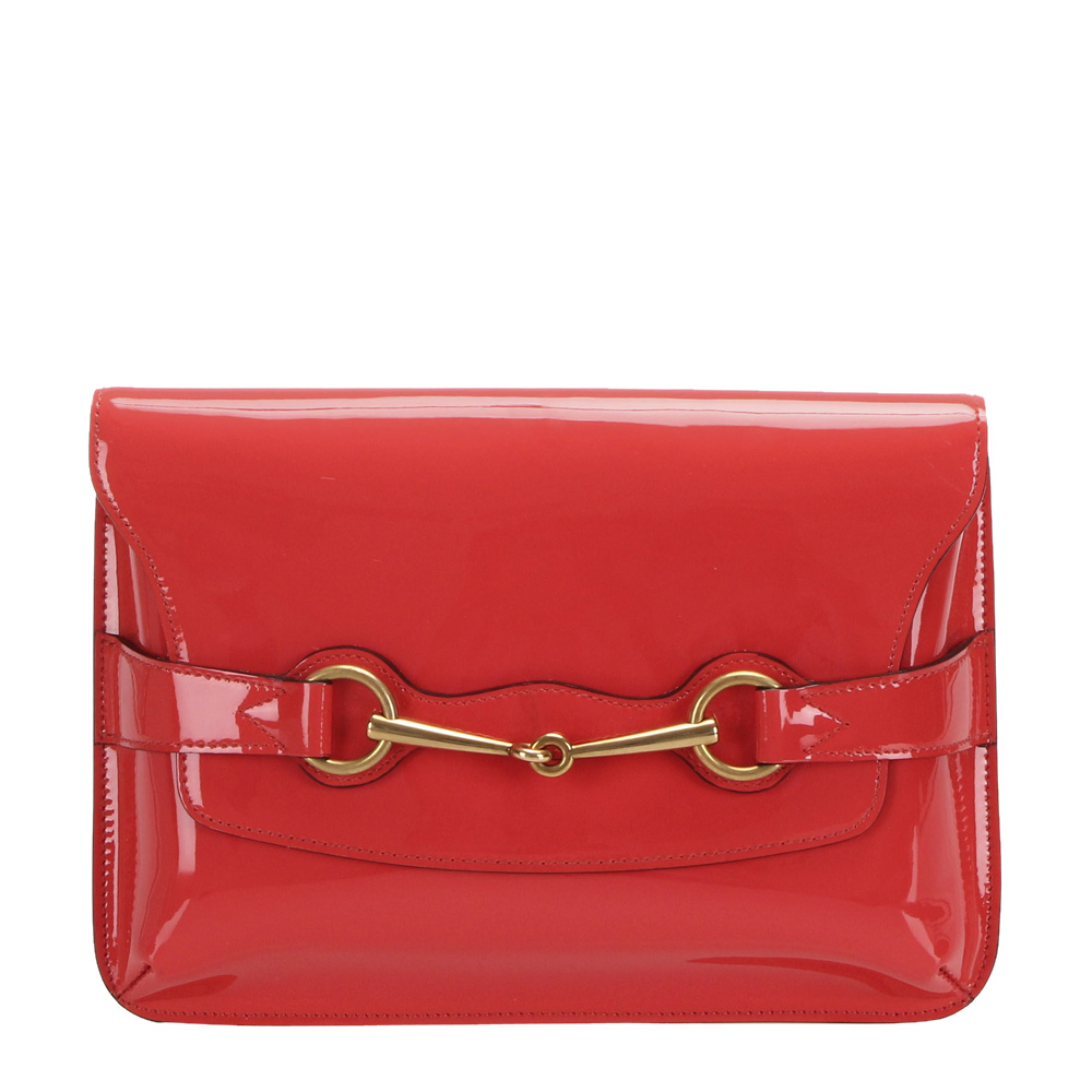 Gucci Red Patent Leather Horsebit Crossbody Bag