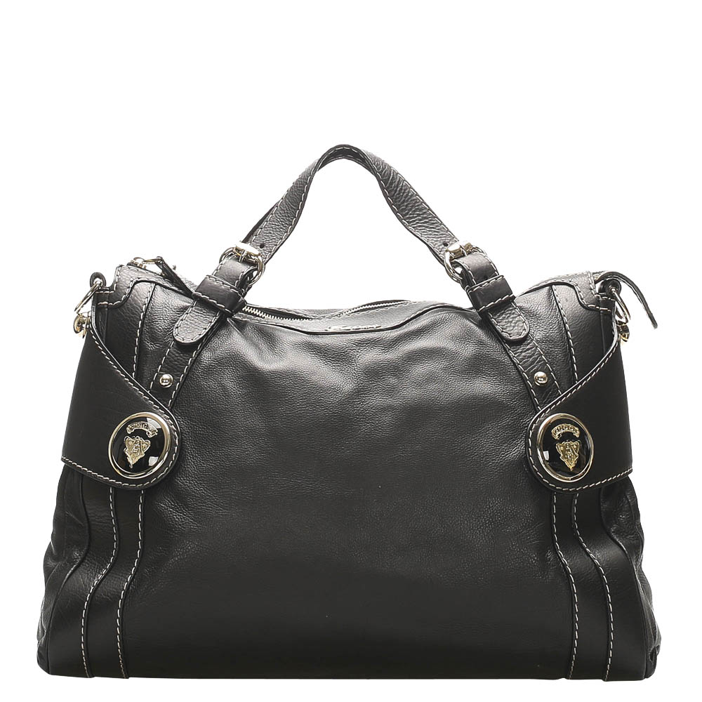 Gucci Black Leather Hysteria Satchel Bag