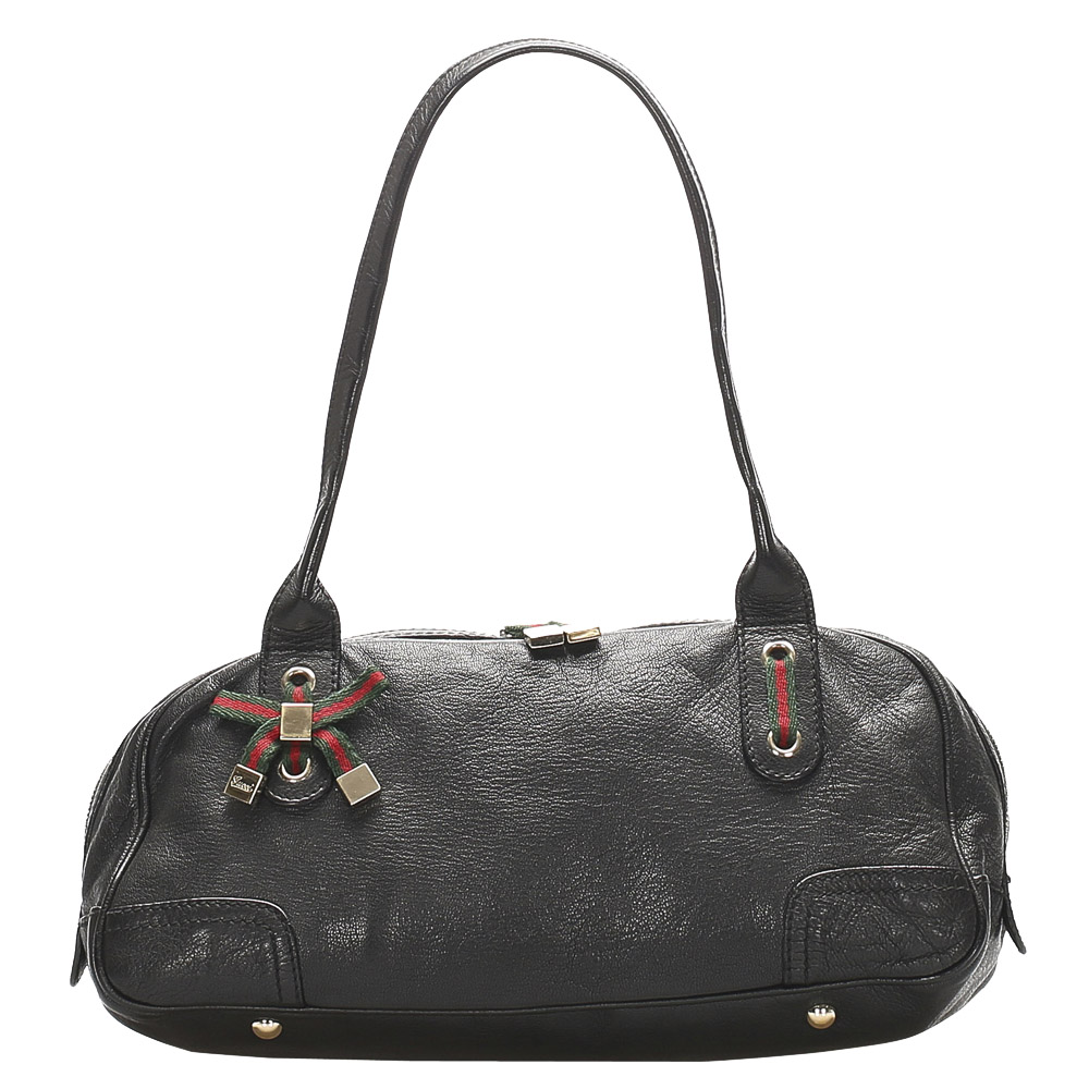 Gucci Black Leather Princy Shoulder Bag