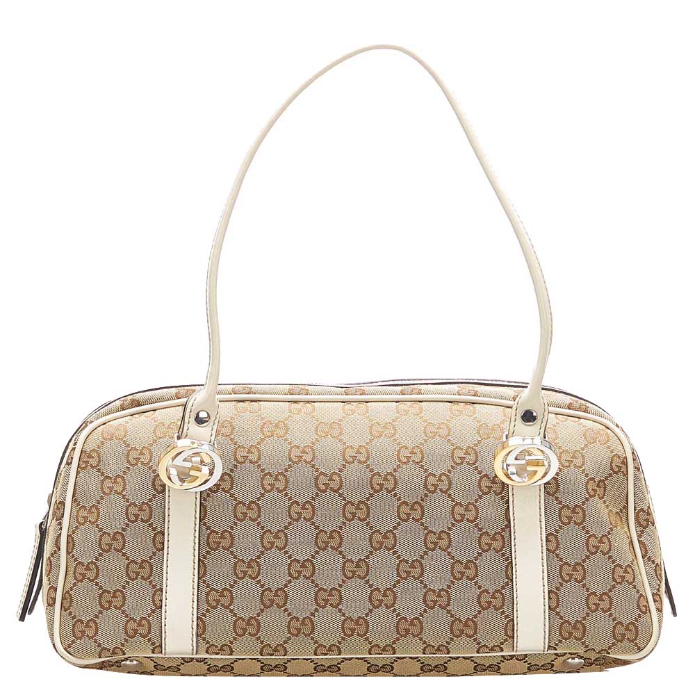 Gucci Brown GG Canvas and Leather Twins Bag