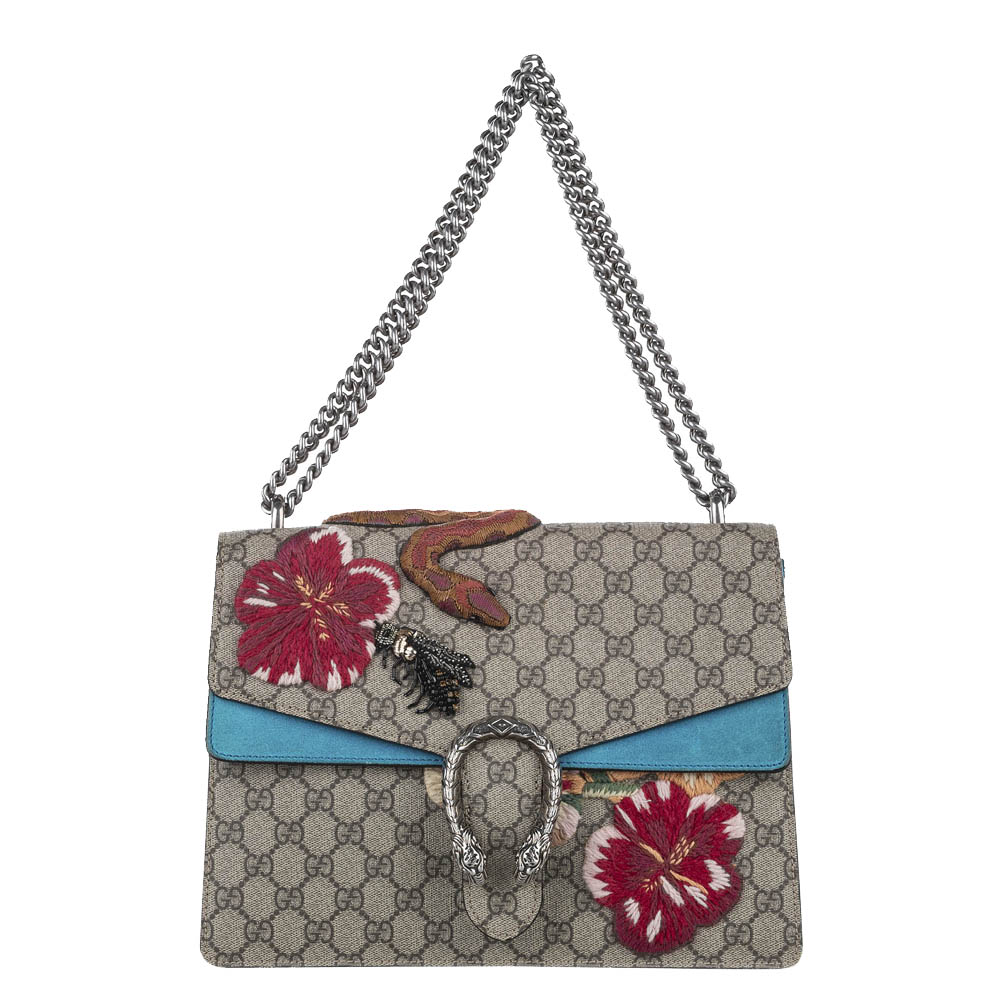 Gucci Brown/Beige GG Supreme Canvas Dionysus Small Shoulder Bag