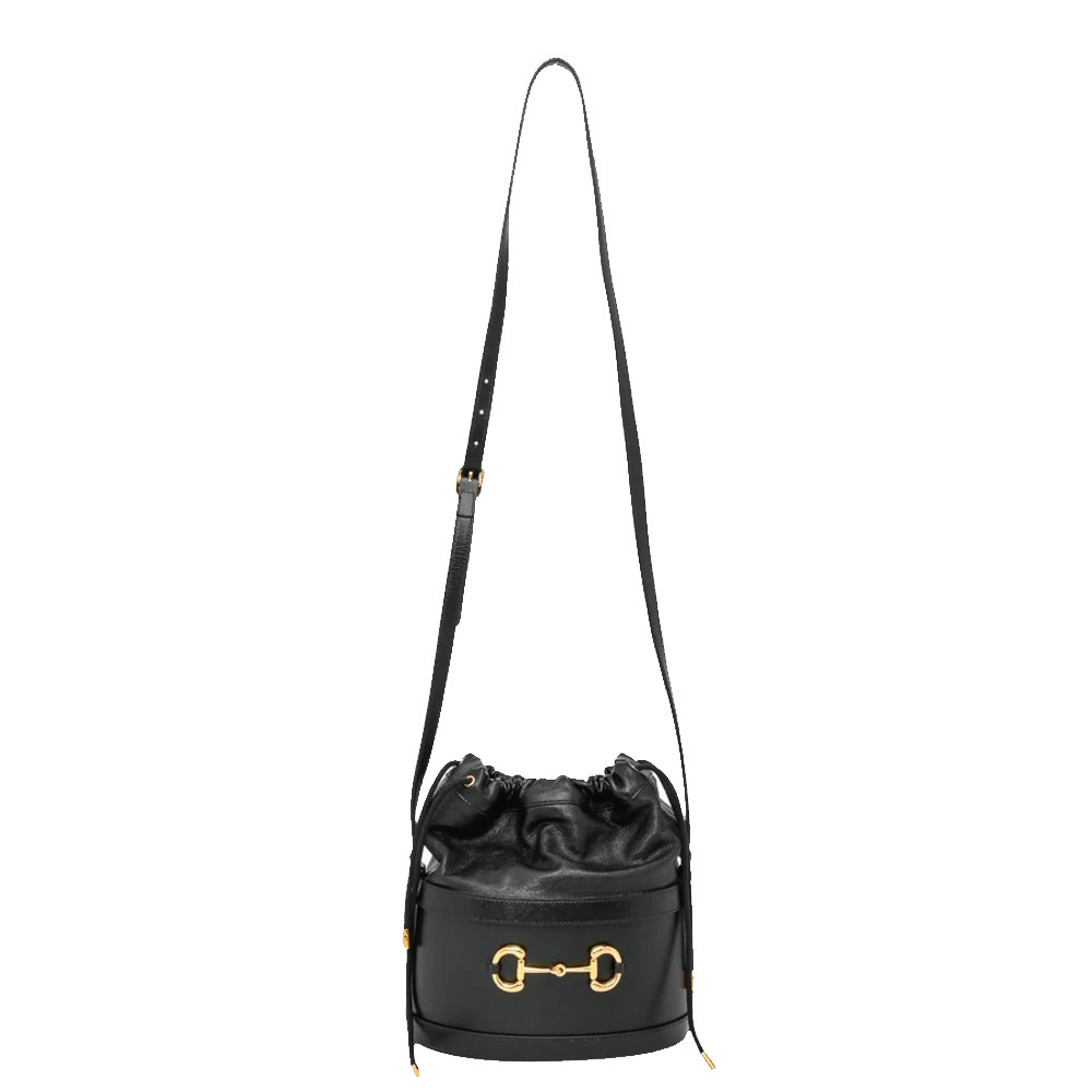 Gucci Black Leather Horsebit 1955 Bucket Bag