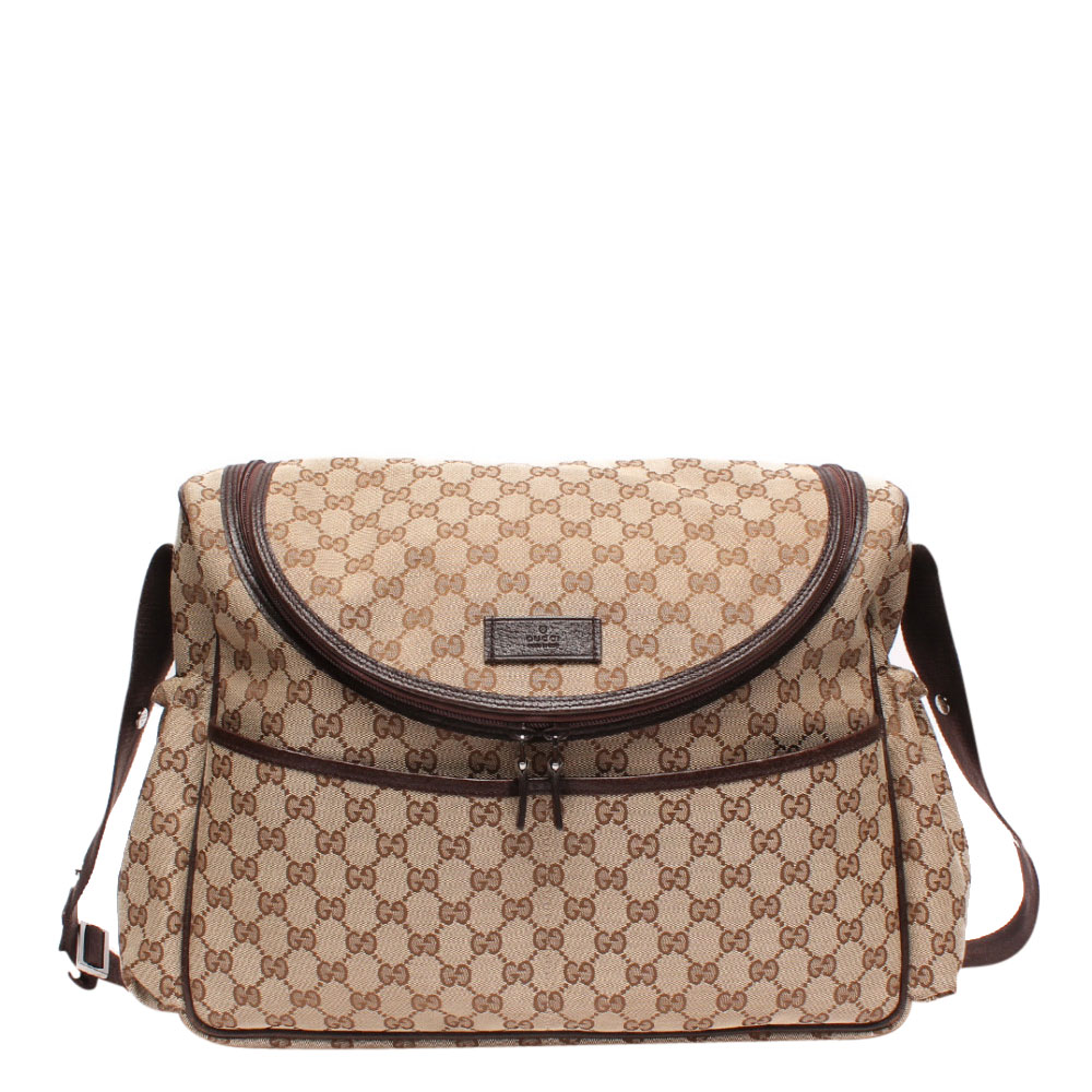 Gucci Beige/Brown GG Canvas Diaper Messenger Bag
