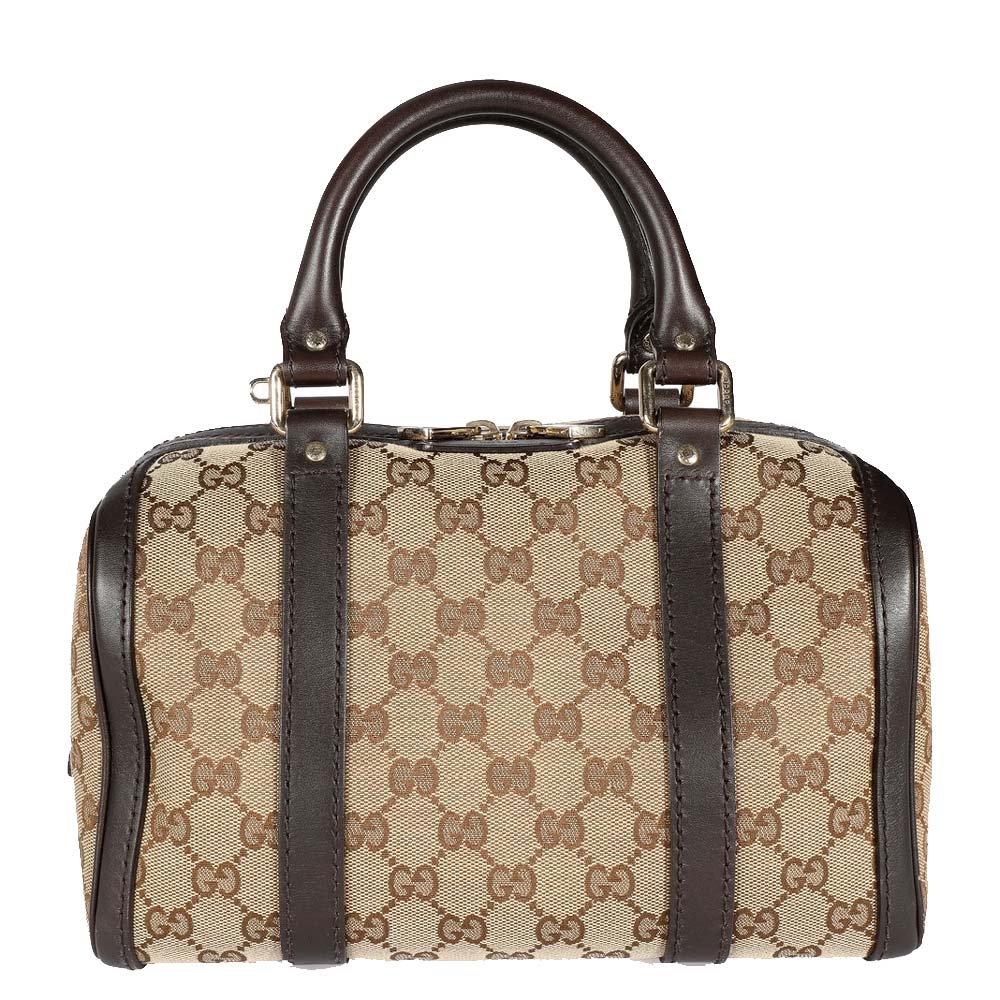 Gucci Brown GG Canvas & Leather Joy Boston Bag