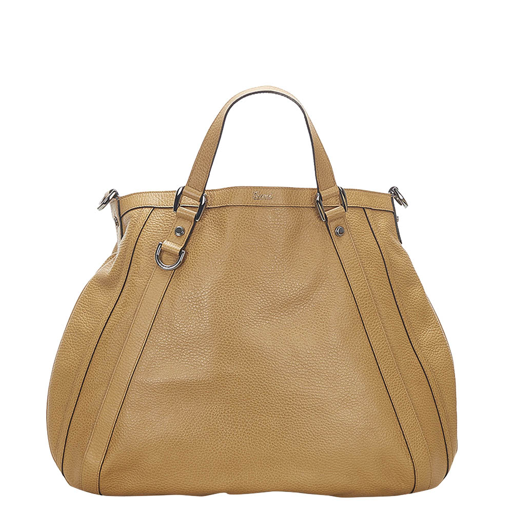 Gucci Brown Leather Abbey Hobo Bag