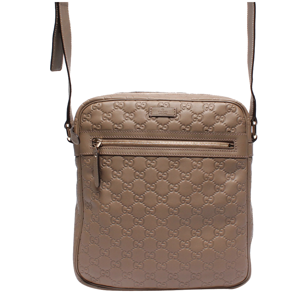 Gucci Beige/Brown Guccissima Leather Messenger Bag
