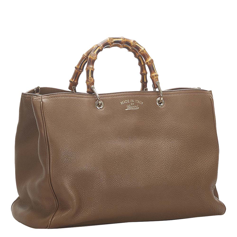 Gucci Brown Leather Bamboo Shopper Satchel Bag
Gucci Brown Leather Bamboo Shopper Satchel Bag