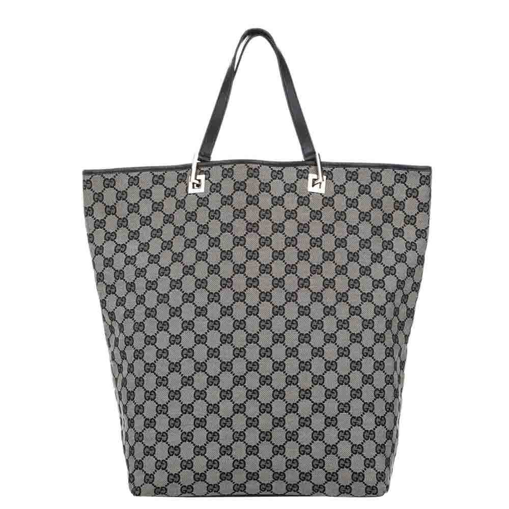 Gucci Grey GG Canvas Tote Bag