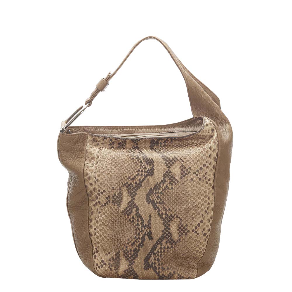 Gucci Brown Python Leather Greenwich Shoulder Bag