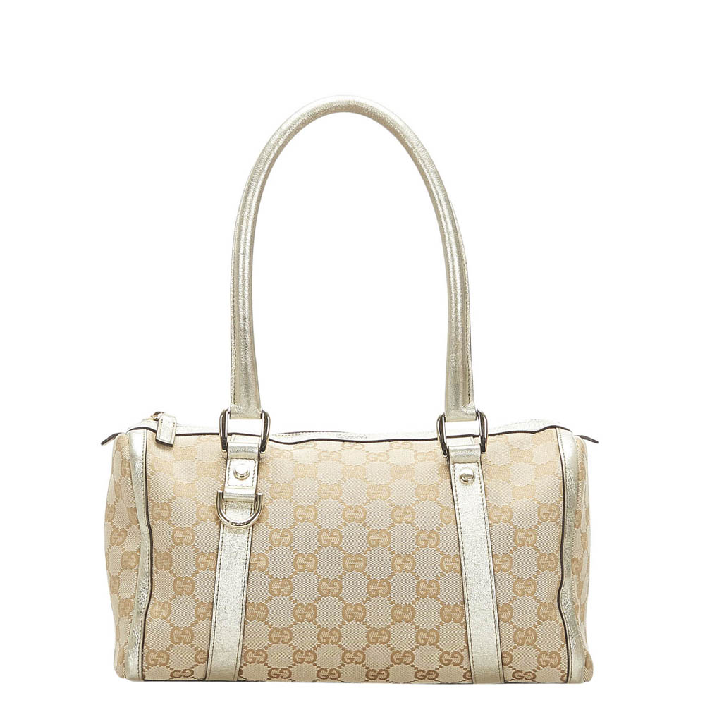 Gucci Beige/Brown GG Canvas Satchel Bag