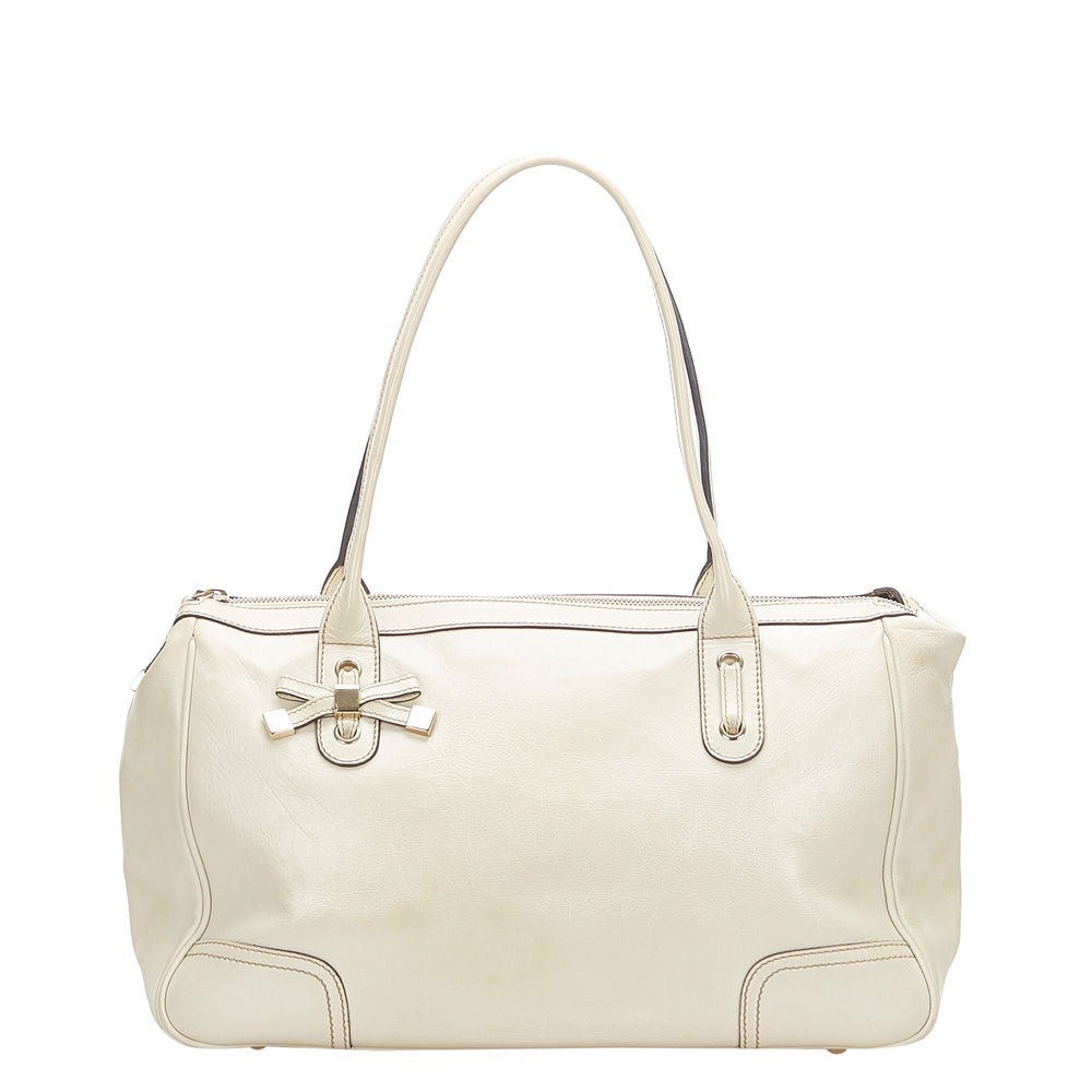 Gucci White Leather Princy Shoulder Bag