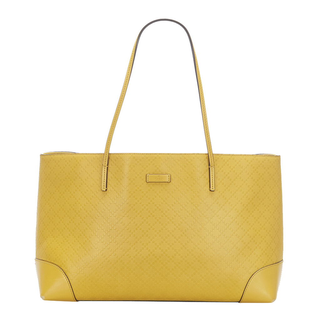 Gucci Yellow Leather Diamante Bright Tote Bag