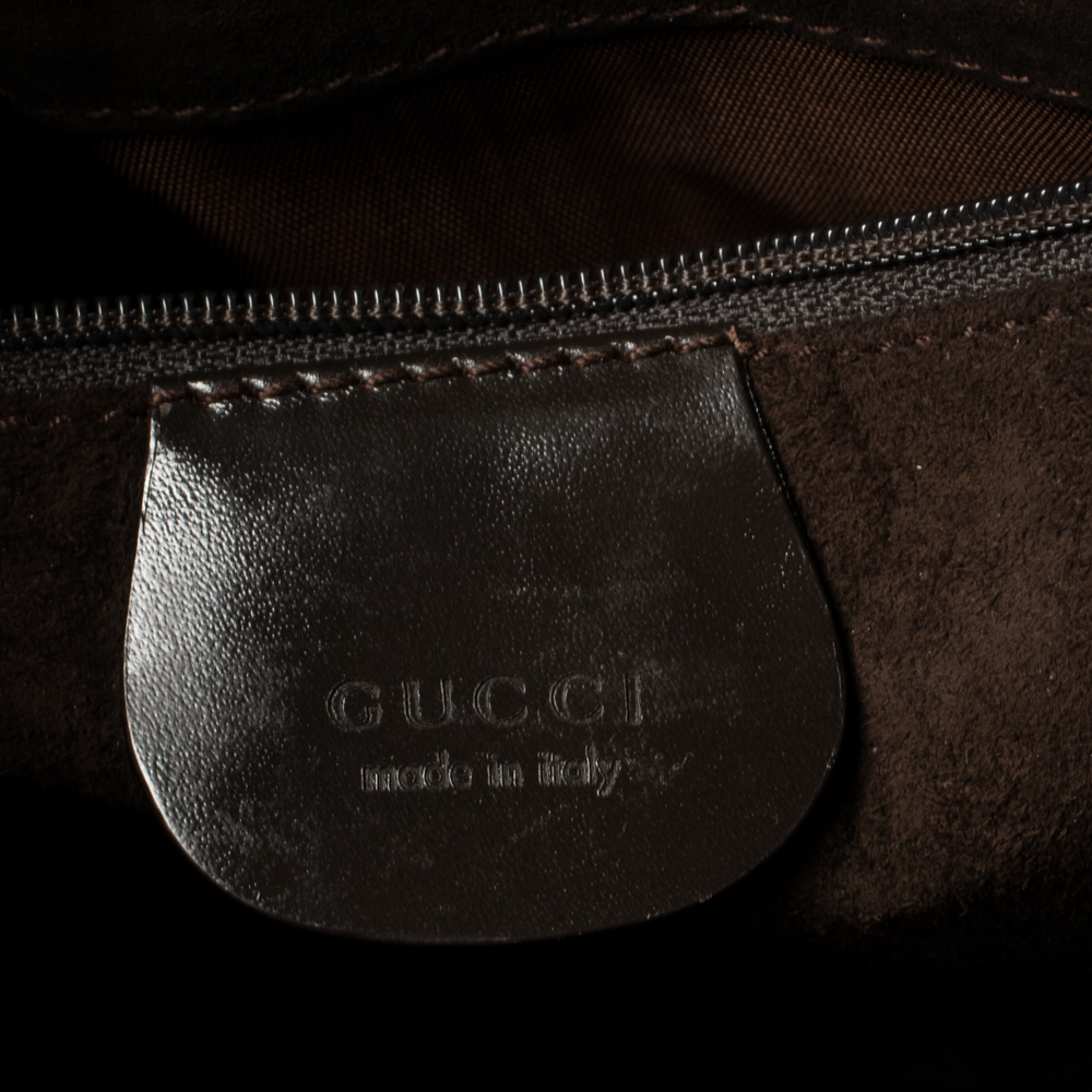 Gucci Mocha Brown Suede Vintage Double Pocket Shoulder Bag