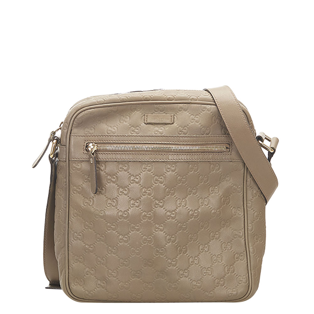 Gucci Guccissima Brown Calf Leather Shoulder Bag
