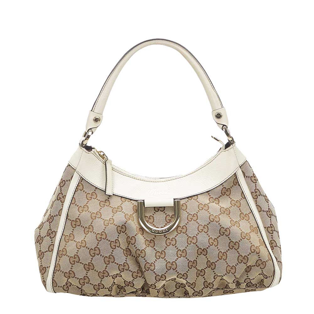Gucci Brown/Beige GG Canvas Abbey D-Ring Hobo Bag