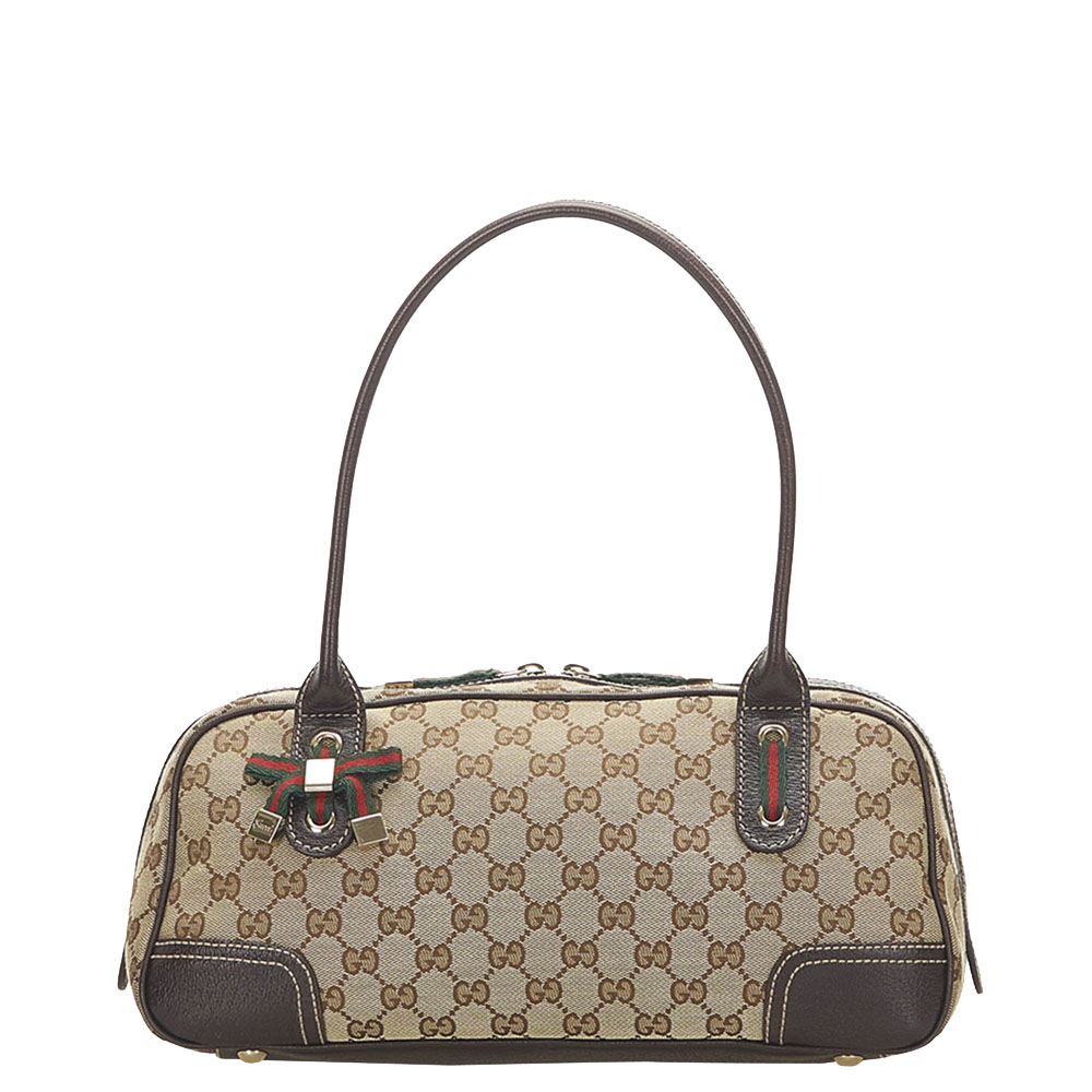 Gucci Brown/Beige Canvas Princy Shoulder Bag