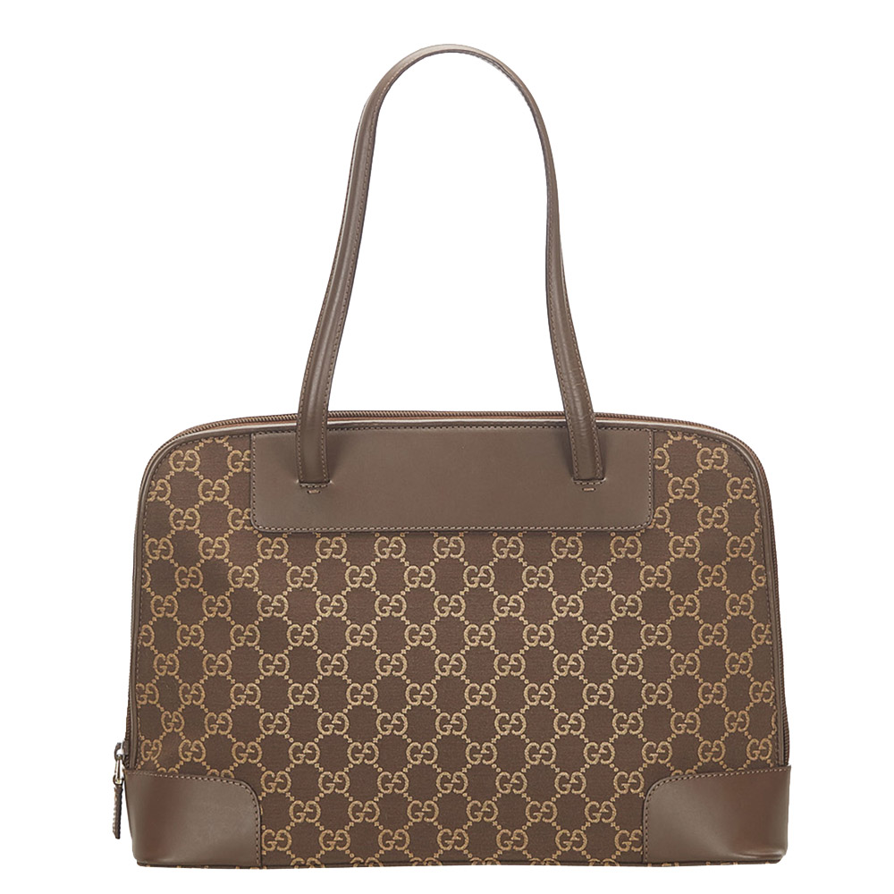 Gucci Brown/Dark Brown GG Canvas Shoulder Bag