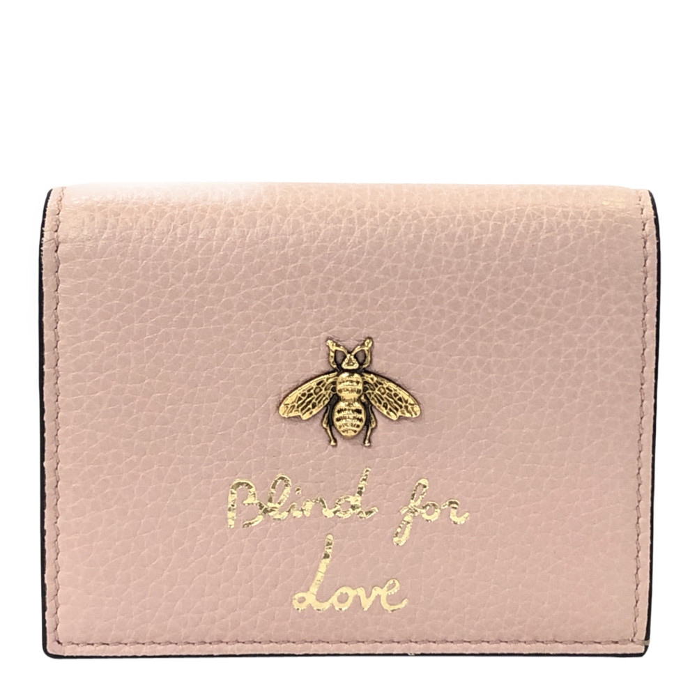 Gucci Pink Leather Bee Wallet