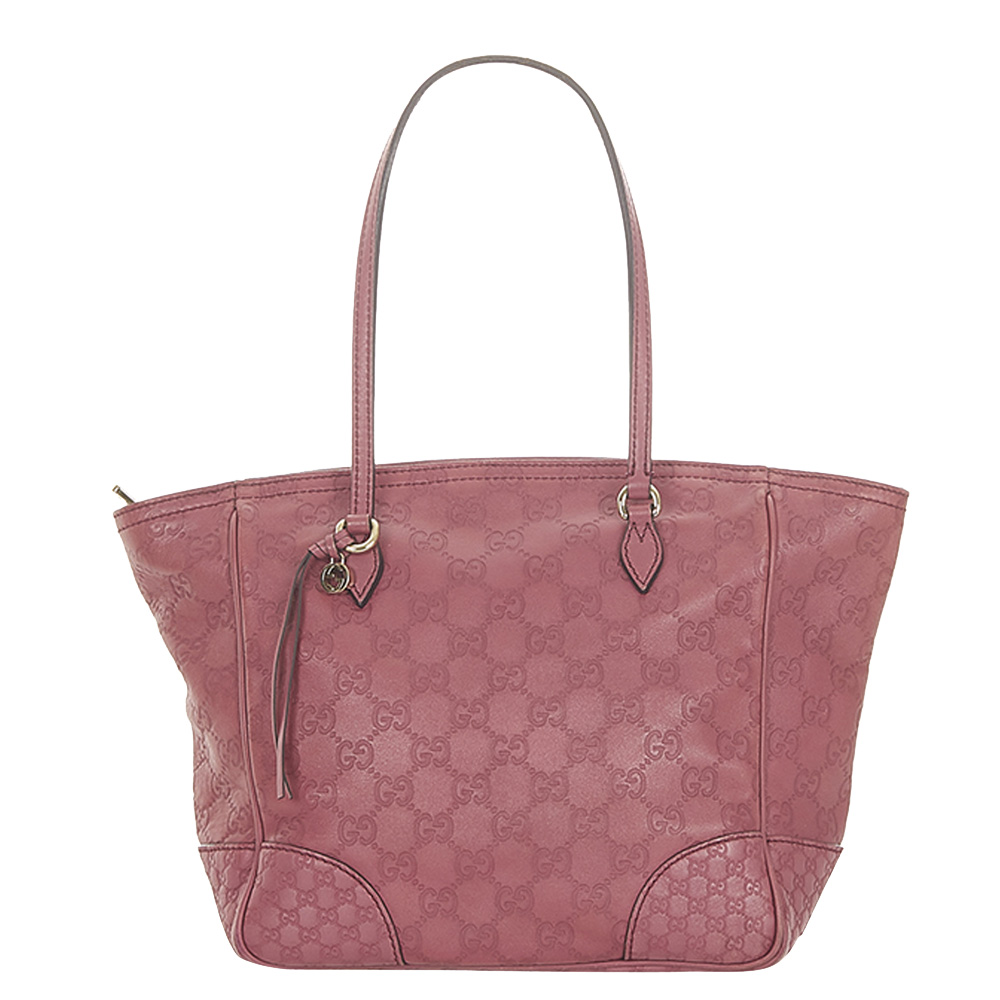 Gucci Pink Guccissima Leather Bree Tote Bag