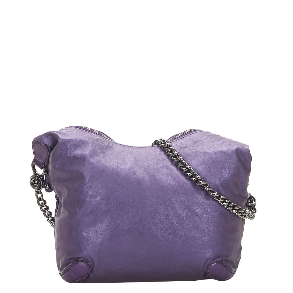 Gucci Purple Leather Galaxy Chain Shoulder Bag