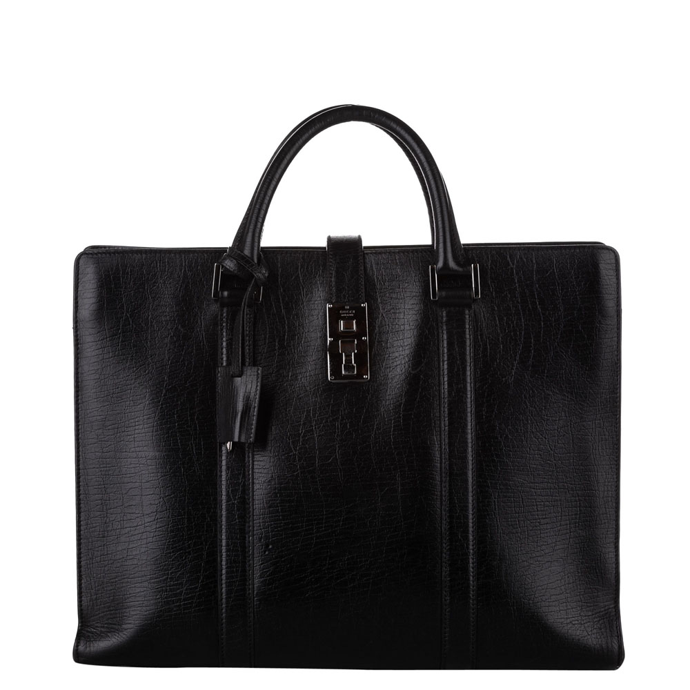 Gucci Black Leather Business Bag