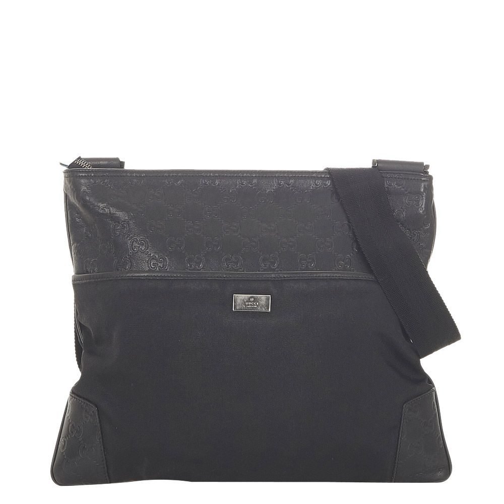 Gucci Black Guccissima Canvas Shoulder Bag