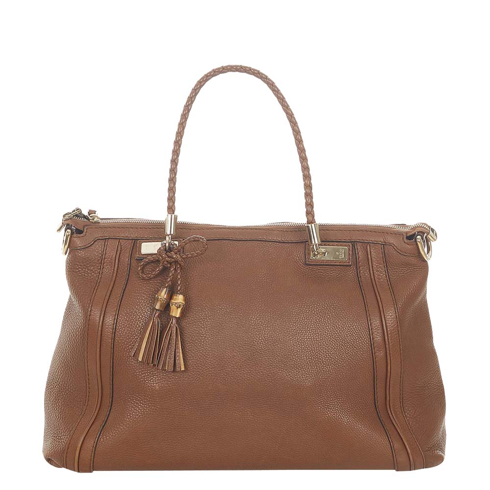 Gucci Brown Leather Marrakech Tote Bag