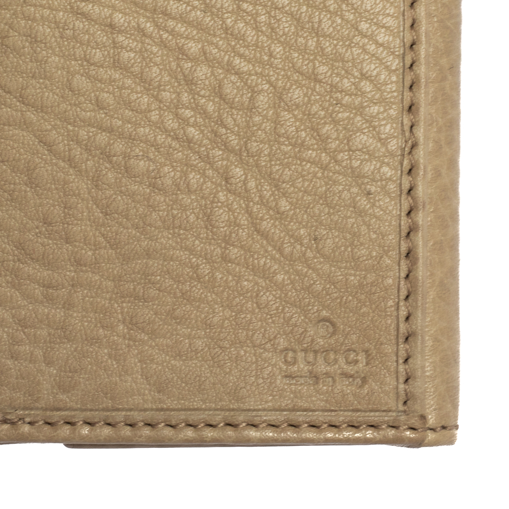 Gucci Beige Leather Interlocking G Continental Wallet