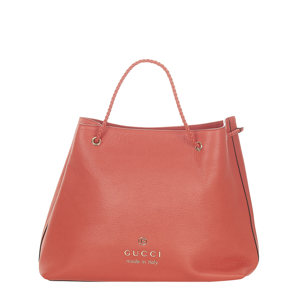 Gucci Red Leather Gifford Tote Bag