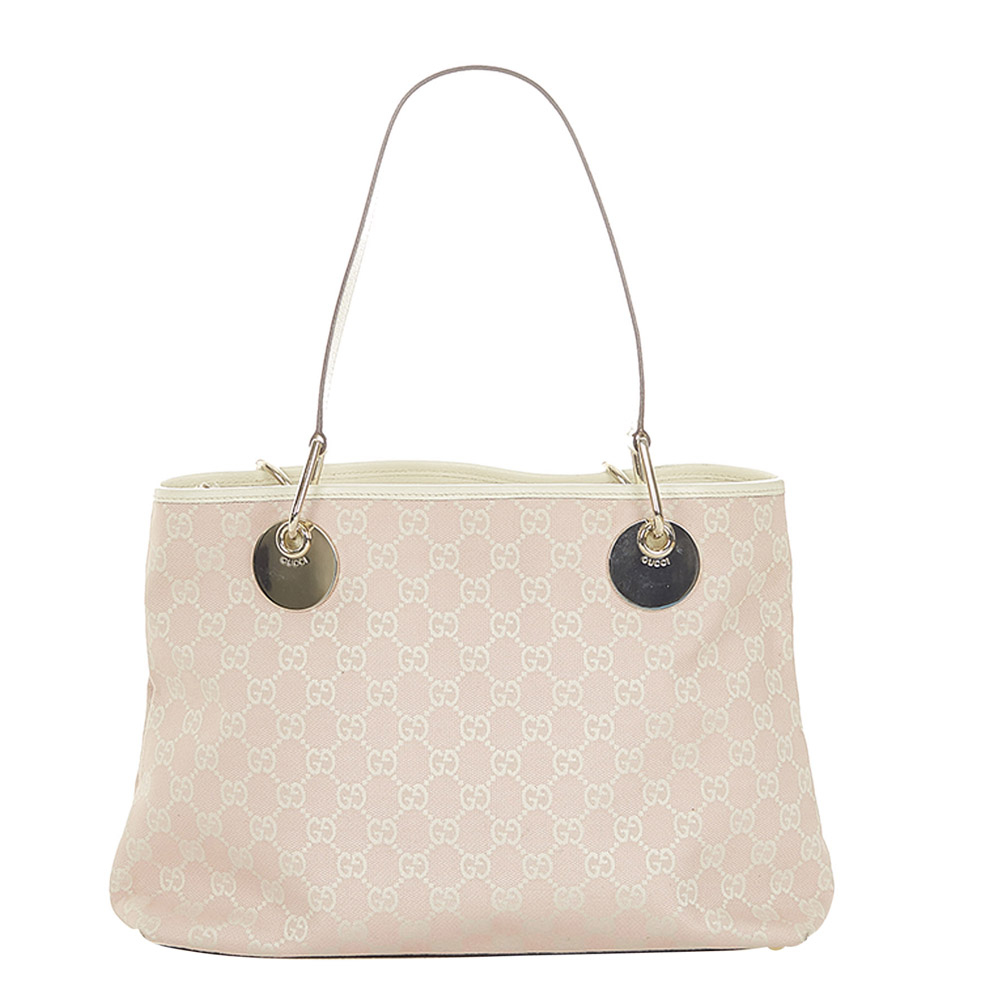 Gucci Pink/Light Pink GG Canvas Eclipse Tote Bag