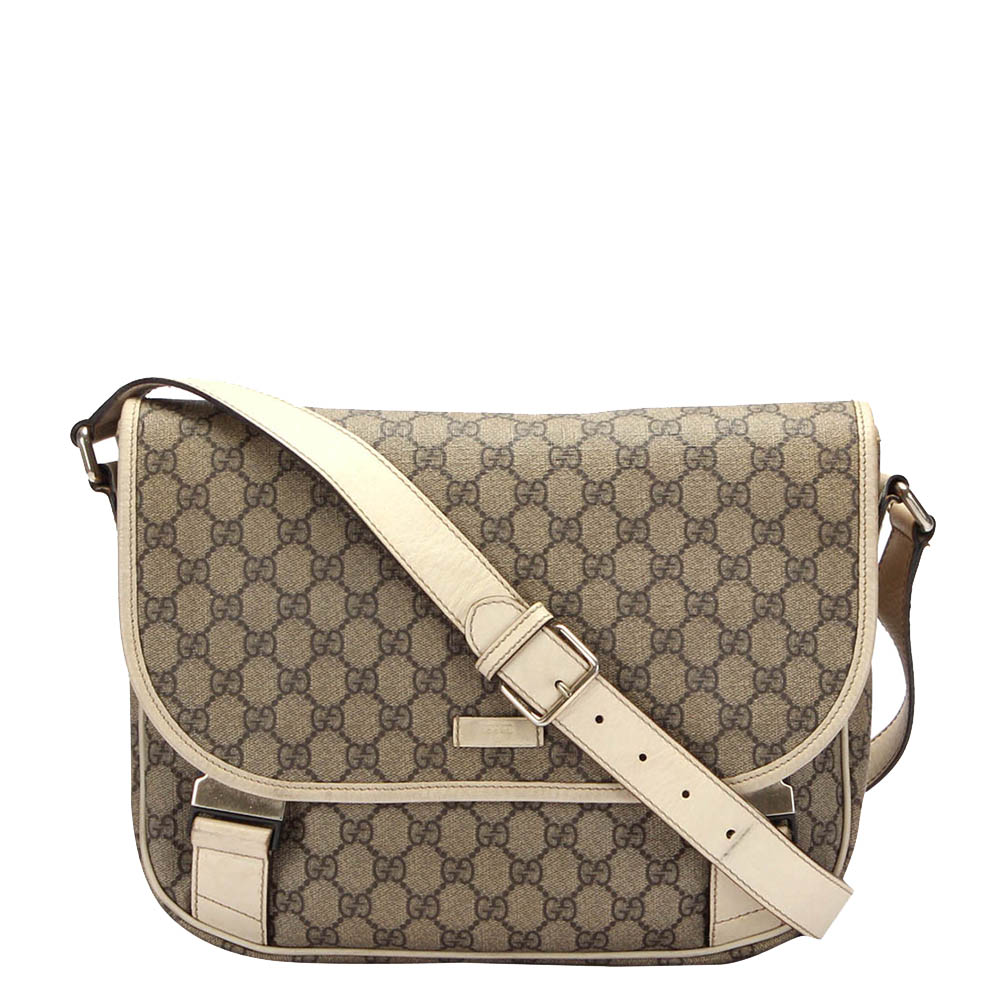 Gucci Brown/Beige GG Supreme Canvas Crossbody Bag