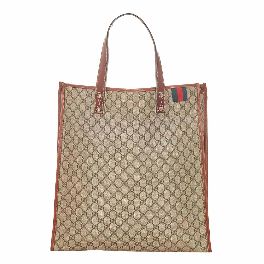 Gucci Brown Large GG Supreme Canvas Shopper Tote Bag
