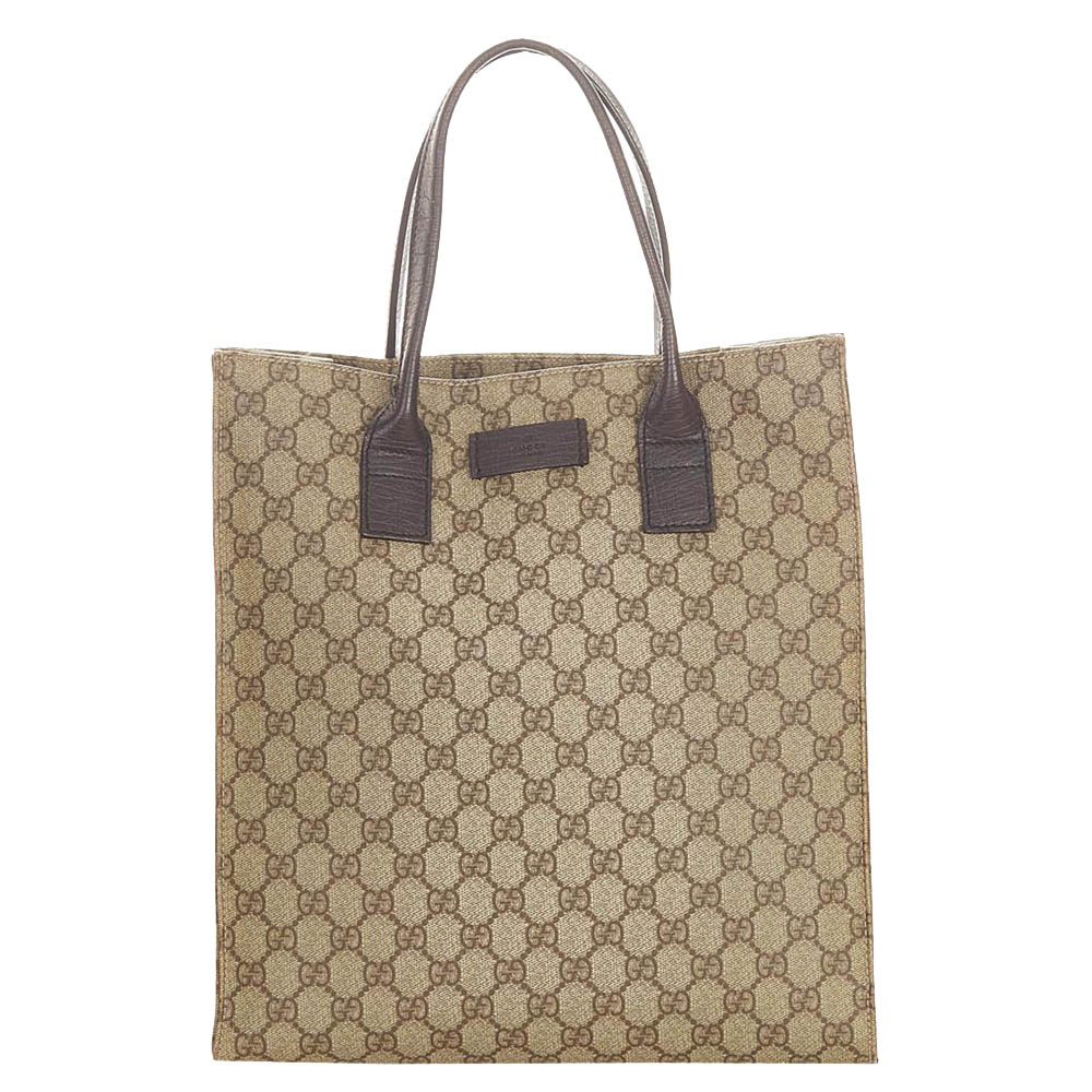 Gucci Beige GG Supreme Canvas Tote Bag