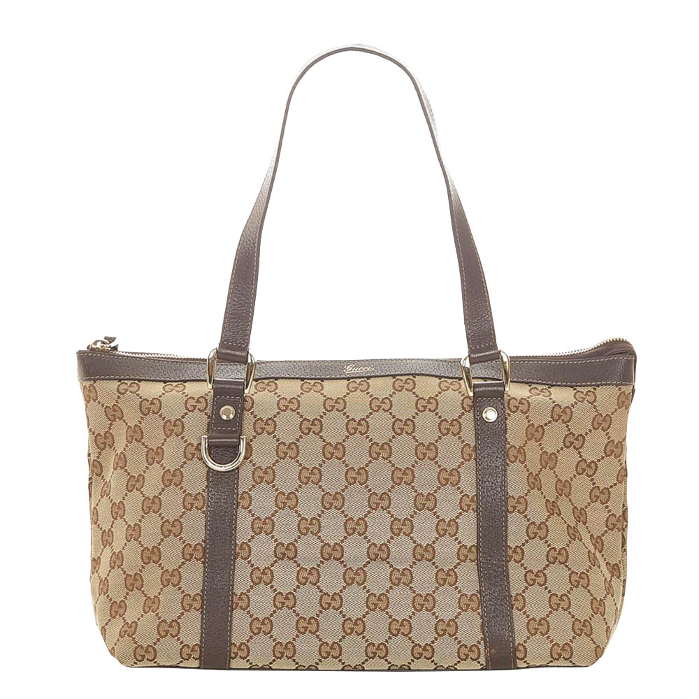 Gucci Brown/Beige Canvas Abbey Shoulder Bag