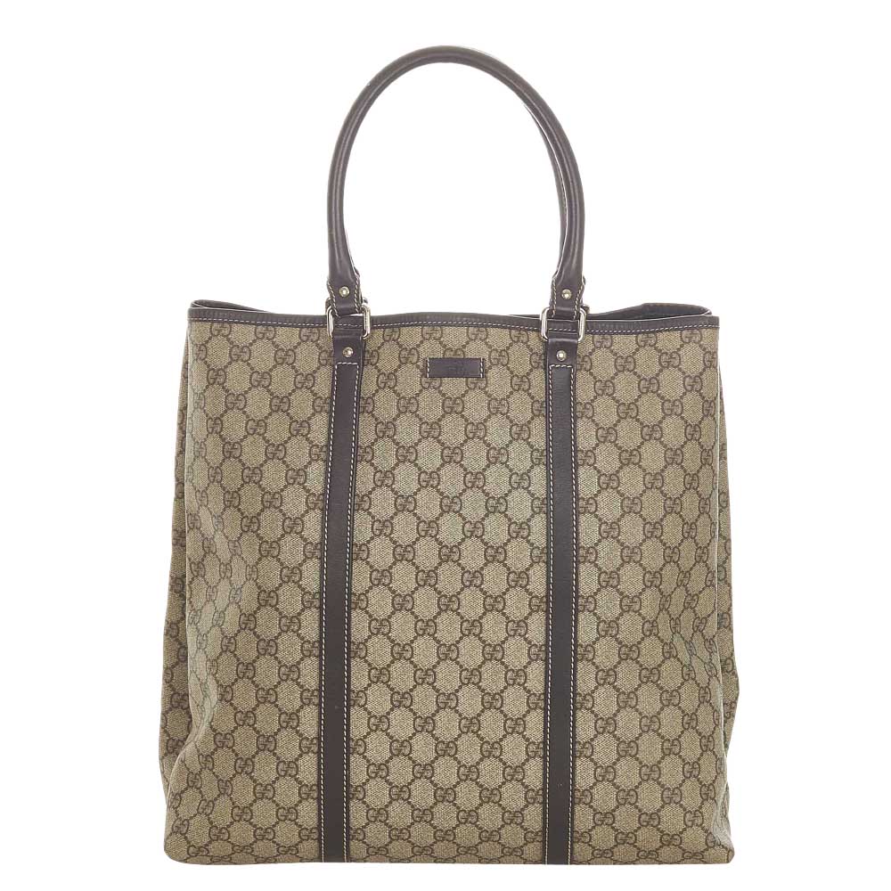 Gucci Brown/Beige GG Supreme Canvas Tote Bag
