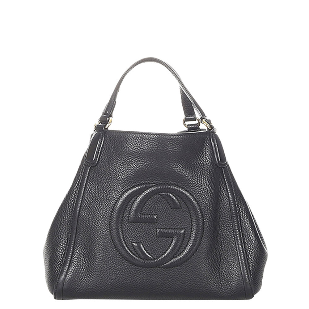 Gucci Black Leather Medium Soho Satchel Bag