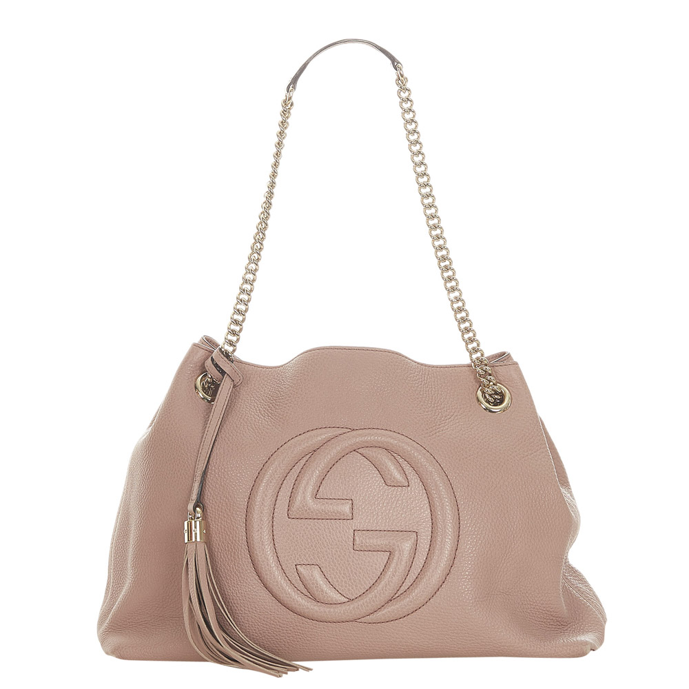 Gucci Pink/Light Pink Leather Soho Chain Shoulder Bag
