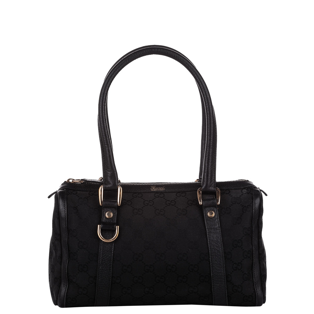 Gucci Black Canvas Fabric Abbey Shoulder Bag