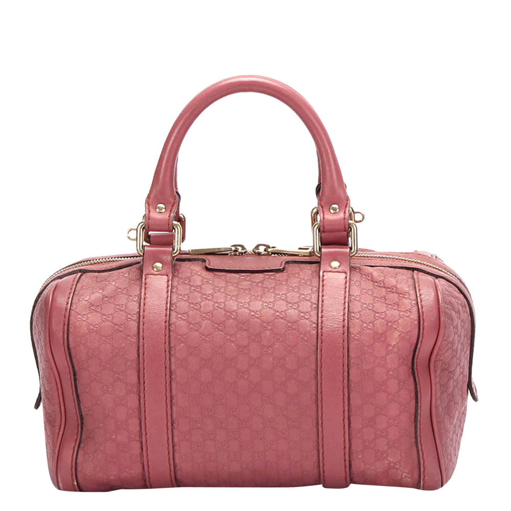 Gucci Pink Microguccissima Leather Satchel Bag