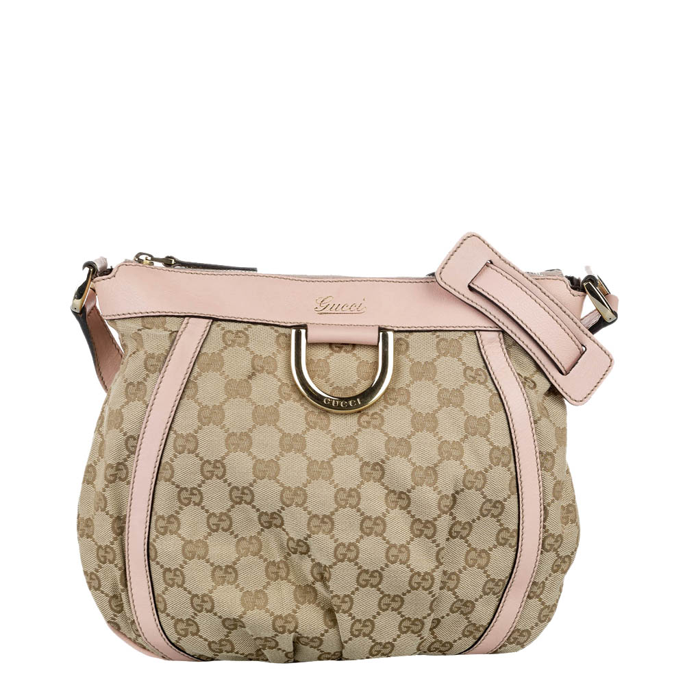 Gucci Pink/Light Pink GG Canvas Abbey D-Ring Crossbody Bag
