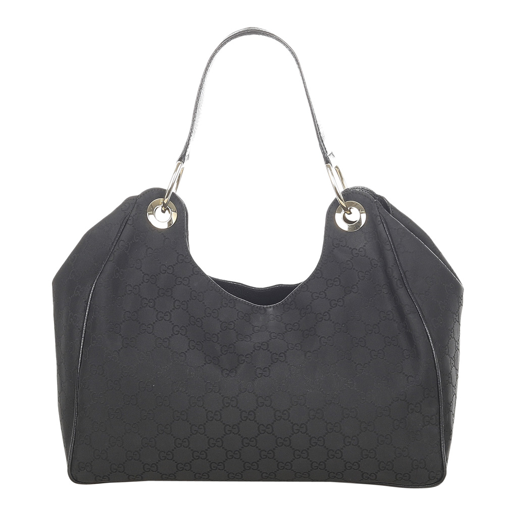Gucci Black Guccissima Nylon Tote Bag