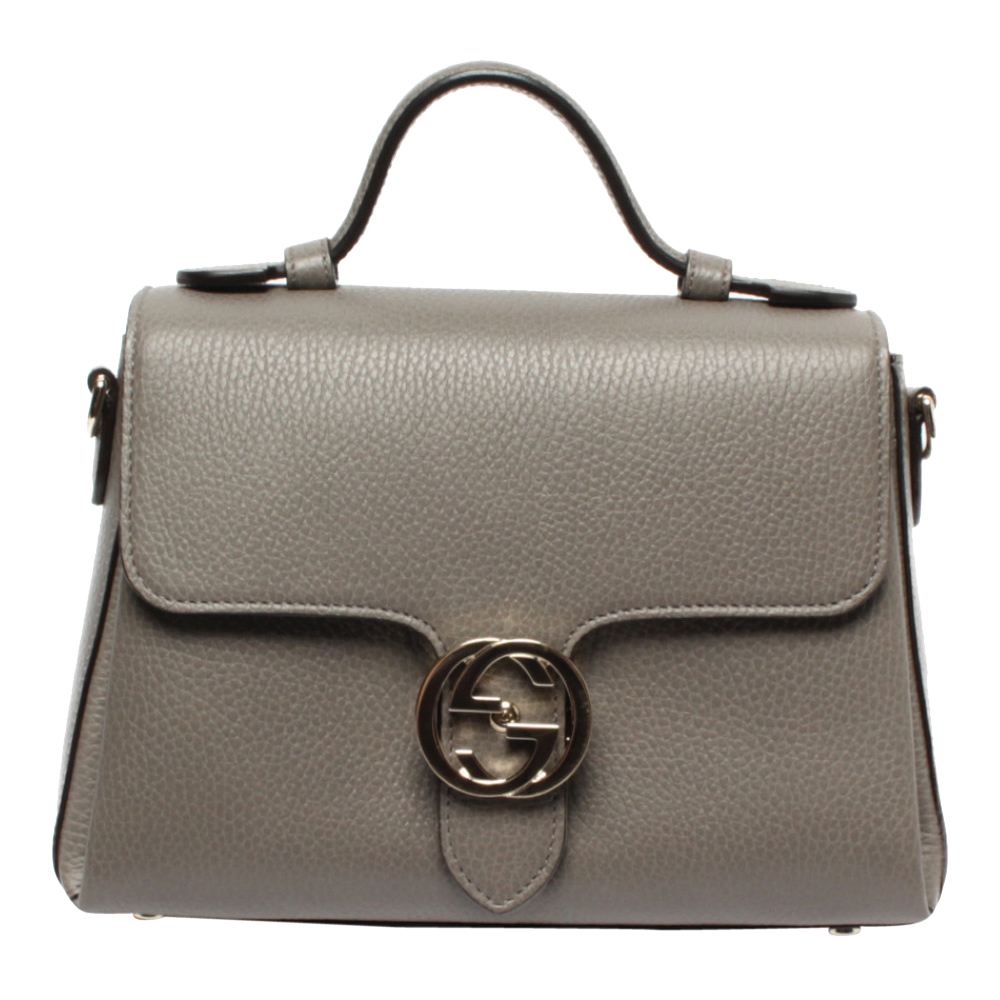 Gucci Grey Leather Top Handle Bag