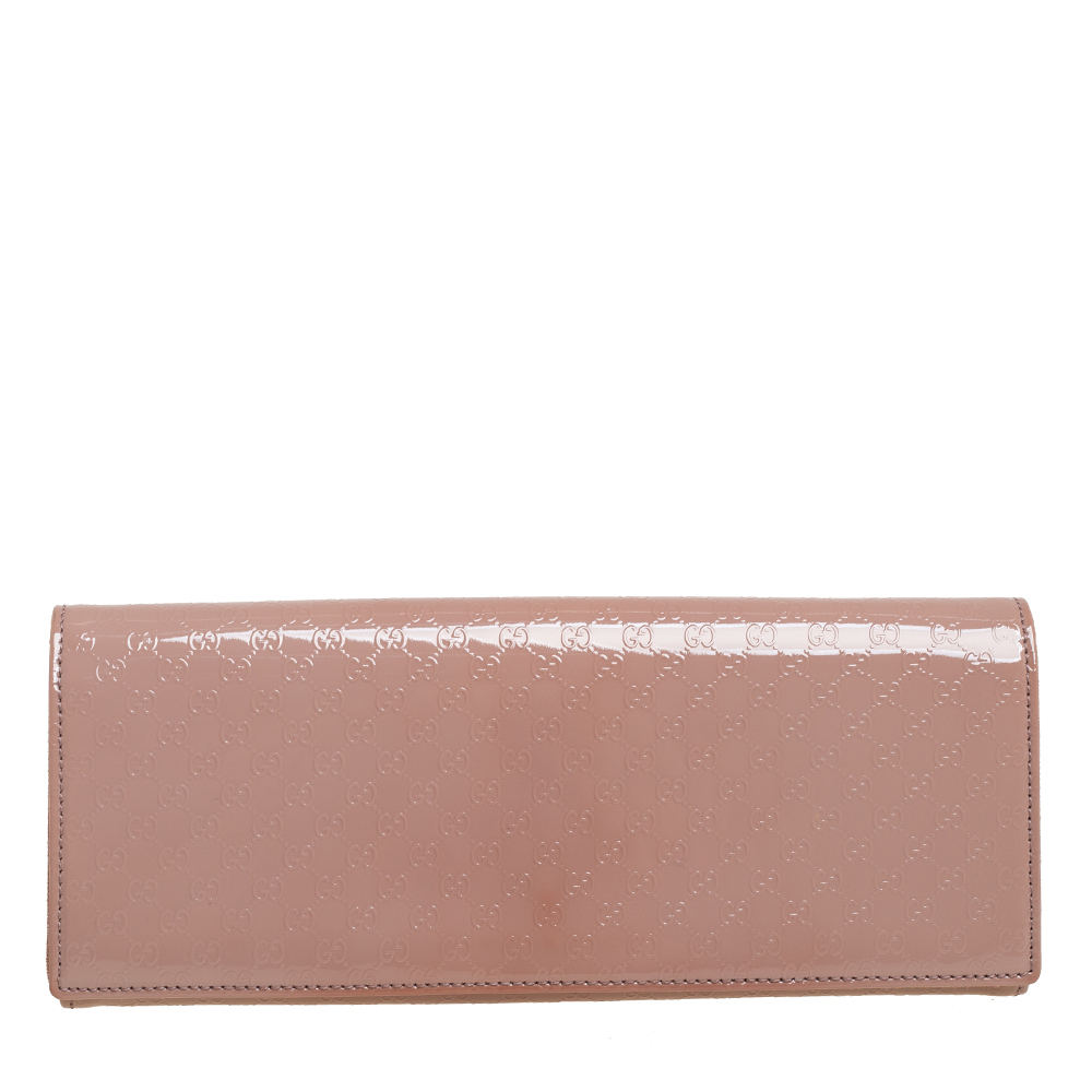Gucci Nude Microguccissima Patent Leather Broadway Evening Clutch