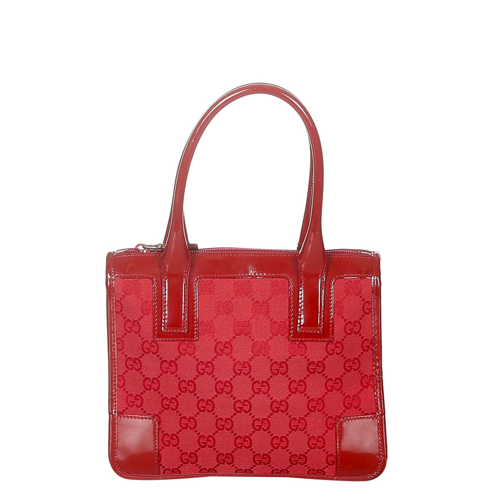 Gucci Red GG Canvas PVC Tote Bag